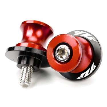 Imagem de MOWOK Adequado para Yamaha YZF R1 R3 R6 R7 R9 R15 R25 R125 YZF600R YZFR3 YZFR9 YZFR1 YZFR6 Acessórios M6 Carretéis de braço oscilante de motocicleta Parafusos de suporte de braço oscilante (vermelho)