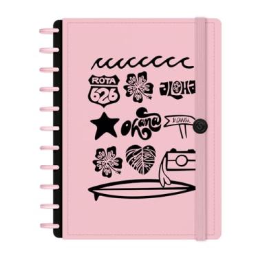 Imagem de Caderno de Disco Inteligente Iscool G+ Ohana Elementos Rosa 140Fls