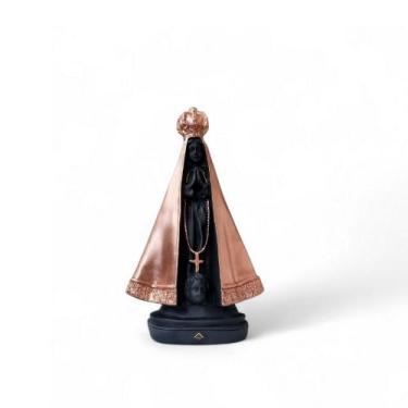 Imagem de Estátua Decorativa Imagem Nossa Senhora Aparecida 22 cm Rosê Gold VÁRI