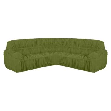 Imagem de Capa Protetor Para Sofá De Canto 21 Elásticos Malha Gel Premium - Denn