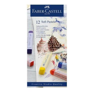 Imagem de Giz Pastel Seco Macio Longo Quadrado com 12 Faber - Faber-Castell