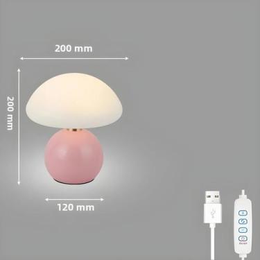 Imagem de Luz De Mesa LED Cogumelo Alimentada Por USB Base Antiderrapante 10 Nív