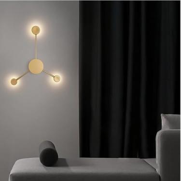 Imagem de GZZBMY Arandelas de parede modernas de LED de metal acrílico para iluminação de parede luminárias de parede nórdicas minimalistas para sala de estar interna quarto corredor decoração de escritório