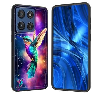 Imagem de JHYYTUJTYP Capa para Moto Edge 2025, [Teste de queda de grau militar] Capa protetora resistente à prova de choque resistente para Motorola Moto Edge 2025, beija-flor espacial