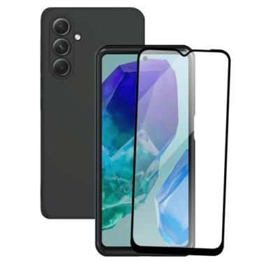Imagem de Capa Protetora para Galaxy M55, Preta Premium com Proteção de Câmera + Película de Vidro 3D