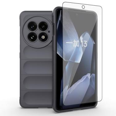 Imagem de Asuwish Capa de celular para OnePlus 13 5G com protetor de tela de vidro temperado e TPU macio, fina, à prova de choque, capa protetora de silicone acessórios One+ 1plus13 2025 mulheres, homens