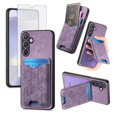 Imagem de Asuwish Capa de telefone para Samsung Galaxy S25 Plus S25+ 5G capa carteira com protetor de tela de vidro temperado fino porta-cartão de crédito com suporte para celular S25Plus 25S + S 25 25+