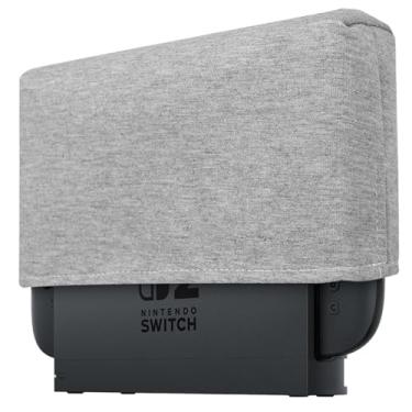 Imagem de Raryars Capa protetora contra poeira para Nintendo Switch 2 com design personalizado à prova d'água para Nintendo Switch 2, tecido grosso, corte preciso, porta de cabo de fácil acesso (cinza)