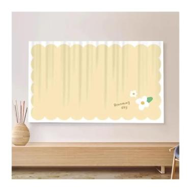 Imagem de HSTANGKY Capa de TV 82-80 polegadas Capa protetora de tela de TV para LCD LED ao ar livre meia embalagem veludo TV LCD capa universal para televisão quarto sala de estar decoração - amarelo ||32