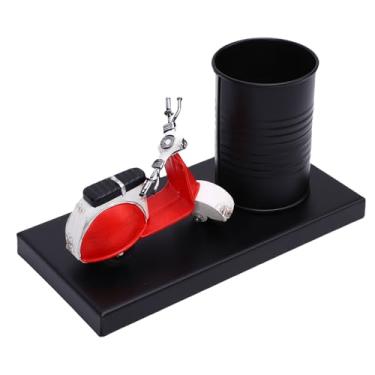 Imagem de AUNMAS Retro Pen Holder, Vintage Desk Organizer para Lápis e Escovas Sturdy Office Art Decoração Multifuncional Home Supplies (L Modelo de motocicleta)