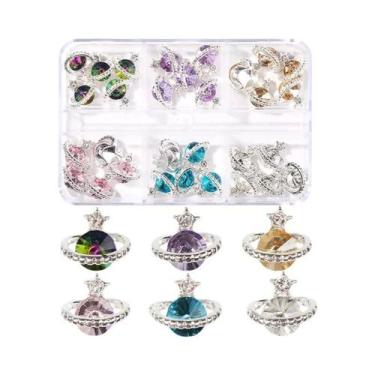 Imagem de Luxo 6 Grades Brilhante Saturno Planeta 3d Cristal Strass Decorações D