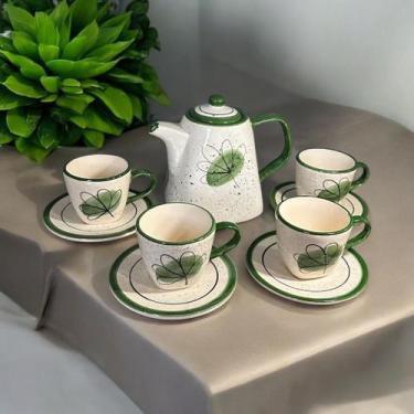 Imagem de Conjunto Para Tomar Chá Com Chaleira e 4 Xícaras Com Pires - Dan Cerâm