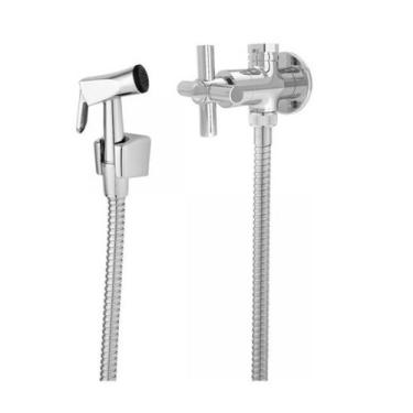 Imagem de Ducha Higiênica Metal Cromada Com Registro Duas Saídas Derivação Desvi