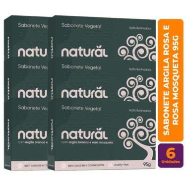 Imagem de Kit c/ 6 Sabonete Vegano Argila Branca e Rosa Mosqueta 80g - Orgânico 