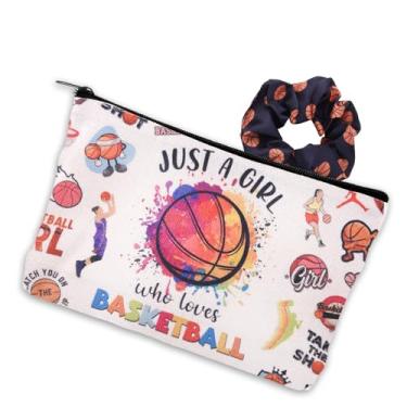 Imagem de Bolsa de maquiagem de basquete para mulheres, meninas, jogadoras de basquete, treinadoras, aniversário, presente de Natal, bolsa com acessório de laço de cabelo, Estilo 3, Small, Estilo 3