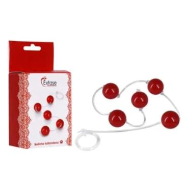 Imagem de Bolinha Tailandesa P Em Acrílico Com Fio Em Silicone Acessório Erótico com Cordão de Silicone BT001-P (VERMELHO)