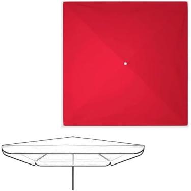 Imagem de Guarda-sol De Mesa Externo Imukt Substituição Canopy 9.8x9.8ft Capa De Dossel De Parasol Quadrado Resistente Ao Desbotamento Guarda-chuva De Substituição C, Red, 200x200cm/6.5x6.5ft