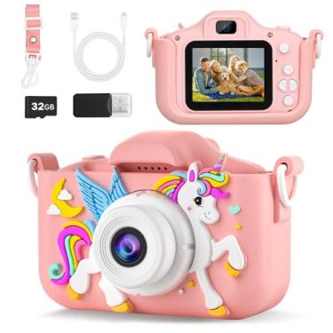 Imagem de KANAD Câmera Infantil, Brinquedos Para Meninas De 3 A 8 Anos, Presentes Para Cestas De Páscoa Para Crianças, Câmera De Vídeo Digital Para Selfies Hd 1080P Para Crianças Pequenas - Rosa