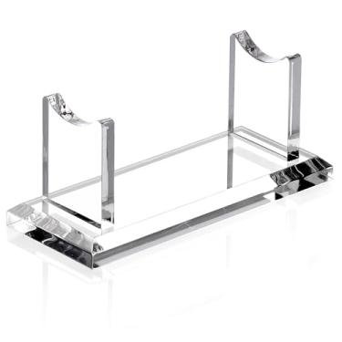 Imagem de YUXUN Suporte de acrílico para mesa – suporte horizontal para exibição de caneta única com base de 8 mm de espessura | descanso para caneta-tinteiro, suporte para Apple Pencil e organizador de mesa