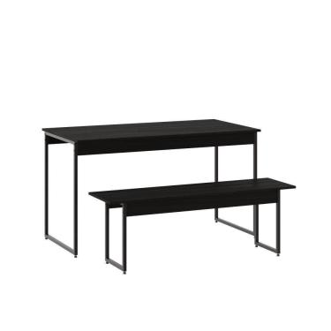 Imagem de Mesa De Jantar Com 1 Banco Estilo Industrial Tub Preto ônix /