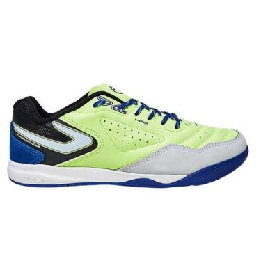 Imagem de Chuteira de Futsal Infantil Topper Dominator Club V Couro, Verde, Azul