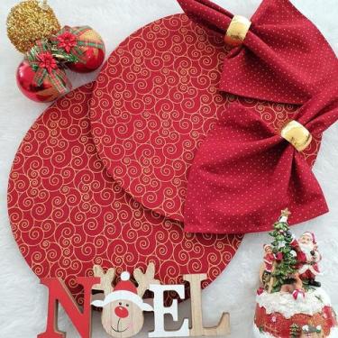 Imagem de Kit Mesa 08 Capas Sousplat 08 Bases 08 Guardanapos 08 Anéis - Criarte 