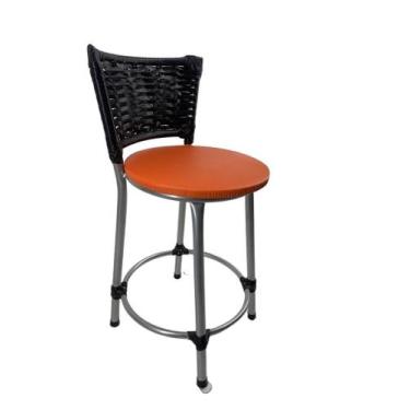 Imagem de Kit banqueta baixa junco cozinha gourmet bancada americana - FortMix, 