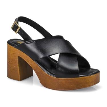 Imagem de Tamanco Feminino Sandália Fivela Salto Alto Grosso Bloco Madeira 007-010 (Preto, BR, Adulto, Numérico, 39)