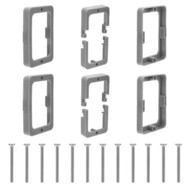 Imagem de 6 Peças Extensor de Caixa Tomada de 1/2" com Tomada Única, com Parafusos Elétrica e Extensor Interruptor para Caixas Elétricas (Cinza)