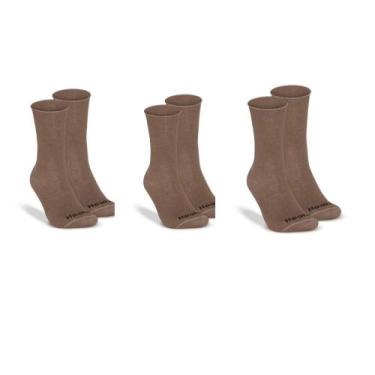 Imagem de Kit 3 Pares Meia Hoahi Cano Longo Masculina Sem Punho, Marrom, 39-43