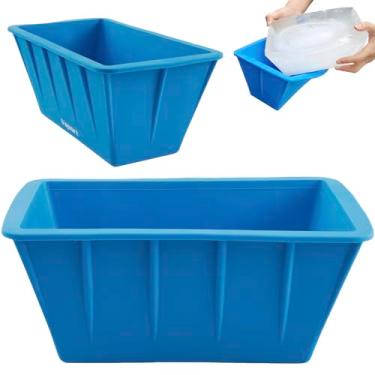 Imagem de PoDhey 2 peças de molde de gelo extra grande de 3,6 kg para fazer cubos de gelo de silicone de 25 × 12,5 × 12,5 cm, resistente à temperatura, molde de cubo de gelo, recipiente para máquina de lavar