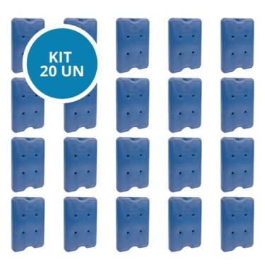 Imagem de Kit 20 Gelo Placa Gel Artificial Reutilizável Rígido 550ml - Gelotech