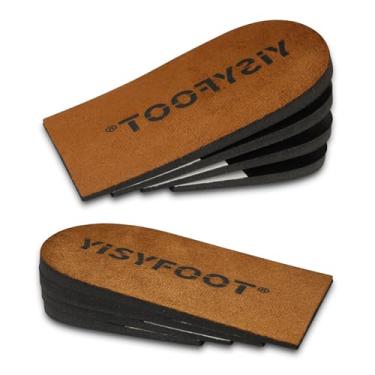 Imagem de YISYFOOT Inserções ortopédicas ajustáveis para elevação do calcanhar para sapatos - 4 camadas para pernas irregulares, palmilha de aumento de altura para discrepâncias no comprimento da perna