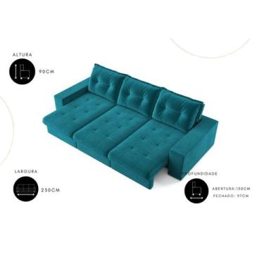 Imagem de Sofá Toscana 3 Lugares Retrátil e Reclinável Suede 230cm - CIALAR MÓVE