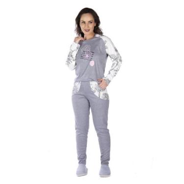 Imagem de Pijama De Inverno Victory Feminino De Manga Longa e Calça Com Bolsos A