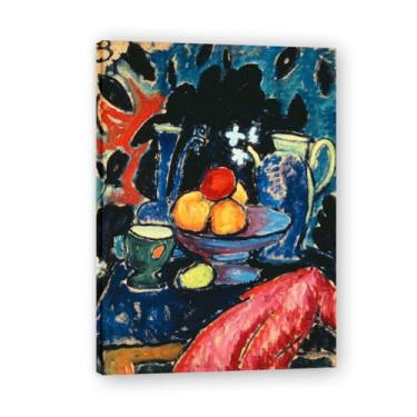 Imagem de NHLDZYH Pôster de arte expressionista (sem título 43) por Alexej von Jawlensky. Pinturas a óleo famosas. Decoração de parede de sala de estar ou escritório. Moldura interna 50 x 70 cm - 19,6 x 27,5
