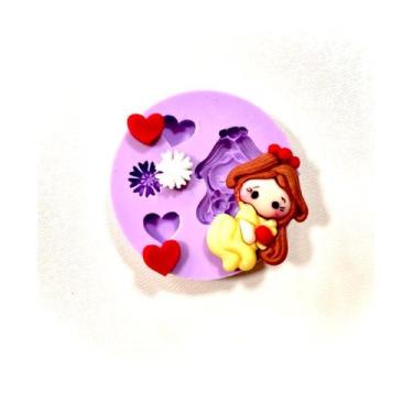 Imagem de F1355 molde de silicone princesa bela confeitaria biscuit - confeitari