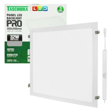 Imagem de Painel LED Taschibra Pro 32W Embutir 40x40cm Autovolt 110V/220V, Luz Q
