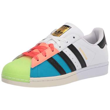 Imagem de adidas Originals Tênis infantil unissex Superstar, Branco/Preto/Preto, 10 Toddler