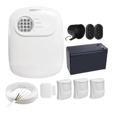 Imagem de Kit Alarme Híbrido Intelbras ANM 24 NET com 4 Sensores 3 PET com Fio e