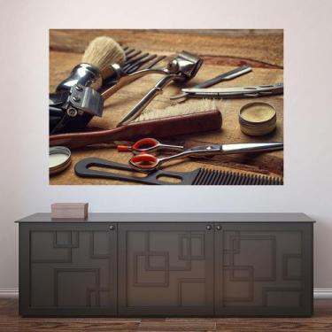 Imagem de Painel Adesivo de Parede - Barbearia - Barber Shop - 1110pnm - Allodi
