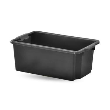 Imagem de Caixa Reforçada Organizadora Empilhável 50 l - Preta - Plásticos Santa