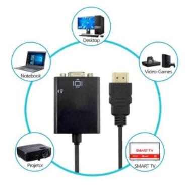 Imagem de Cabo Conversor Hdmi A P/ Vga Femea C/ Audio CC-HVA100 - LELONG