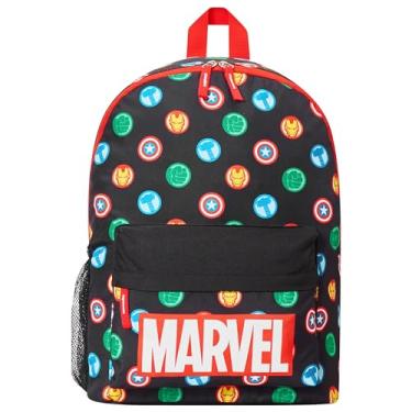 Imagem de Marvel Spiderman Mochila escolar menino menina adolescente super-heróis mochilas escolares bolsa colégio com fitas ajustáveis, Preto Aop, 40x30x16cm