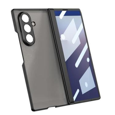 Imagem de LYJSMGZ Capa fosca translúcida para Samsung Z Fold7, proteção de dobradiça integrada com membrana e protetor de tela Slim Fit 360° Capa protetora completa, preta, Z Fold7