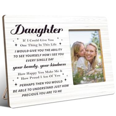 Imagem de JANLAN Porta-retrato de filha da mãe, presente de filha para formatura, aniversário, Natal, porta-retrato para filhas, serve para fotos de 10 x 15 cm