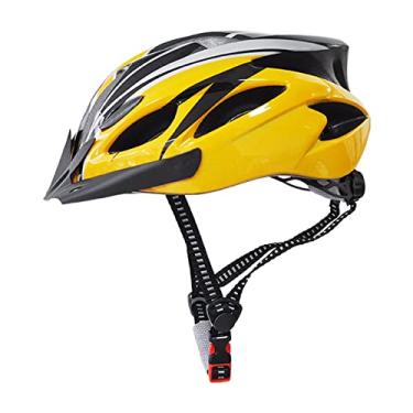 Imagem de Capacete de bicicleta UPANBIKE peça única ajustável para ciclismo capacete de cabeça adulto proteção de segurança tamanho grande, Yellow+Black