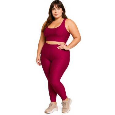 Imagem de Conjunto Top e Calça Plus Size New Zig 3D WLS Modas Bojo Compressão Ac