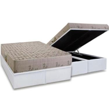 Imagem de Cama Box Baú Queen: Colchão Espuma D33 Herval Cannes + Base CRC Linhão