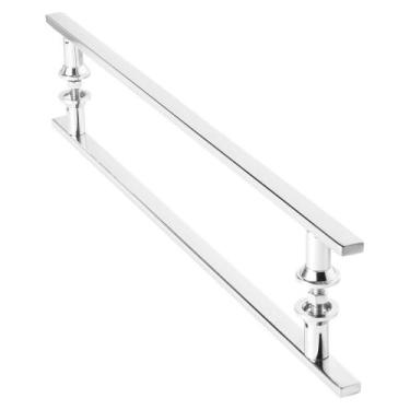 Imagem de Puxador Inox Para Porta De Correr Vidro Madeira 50cm M.S - CasaMóveis